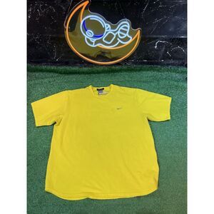 Nike Sphere Textured Highlighter Yellow T-Shirt Mens XXL Embroidered Swoosh Logo